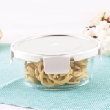 ATTRO Glassox Borosilicate Round Glass Lunch Box with Stainless Steel Lid Food Storage Container Microwave & Freezer Safe BPA-Free Food-Grade 620ml
