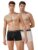 John Players Pack of 2 Solid Cotton Trunks (JPCT20009_Black & Light Grey_L)