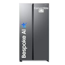 Samsung 653 L, 3 Star, Frost Free, Double Door, Convertible 5-In-1 Digital Inverter, Side By Side Ai Enabled Smart Refrigerator With Wifi (Rs76Cg8003S9Hl, Silver, Refined Inox)