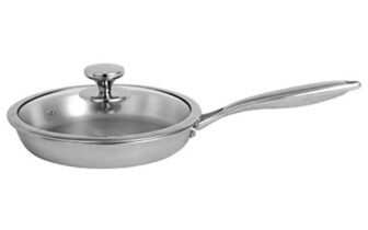 Nirlon Platinum Tri-ply Stainless Steel Frying Pan 24 cm with Glass Lid