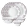Larah by Borosil Lark Fluted Series Opalware Dinner Set | 13 Pieces for Family of 4 | Microwave & Dishwasher Safe | Bone-Ash Free | Crockery Set for Dining & Gifting | Plates & Bowls | White