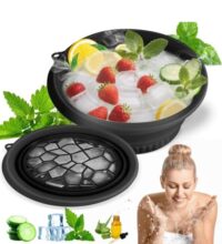 Manvilas Ice Facial Collapsible Silicone Bowl With Insert Tray And Hanging Holes
