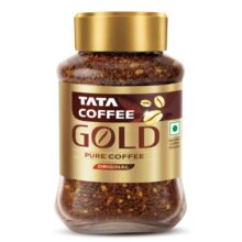 Tata Coffee Gold Original, Instant & Pure Coffee Jar, 90g/95g, Freeze-Dried, Rich & Strong, Specially Sourced Robusta And Arabica Bean