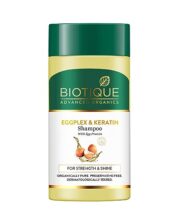 Biotique Eggplex & Keratin Shampoo For Thicker & Shinier Hair – Prevents Breakage, Gentle Cleanse | Protein Shampoo| For Men & Women – 25Ml
