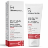 DERMATOUCH Bright & Even Skin Tone SPF 50 PA++++ Sunscreen Gel with Dermawhite™ WF, Niacinamide, Arbutin & Campo Songyi Extract | Broad Spectrum UV Protection | Helps Reduce Tanning & Uneven Skin Tone | Lightweight Gel for Dry to Normal & Combination Skin | 50g