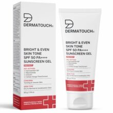 DERMATOUCH Bright & Even Skin Tone SPF 50 PA++++ Sunscreen Gel with Dermawhite™ WF, Niacinamide, Arbutin & Campo Songyi Extract | Broad Spectrum UV Protection | Helps Reduce Tanning & Uneven Skin Tone | Lightweight Gel for Dry to Normal & Combination Skin | 50g