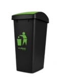 CELLO Plastic Swing-Lid Garbage Dustbin (48 Ltr, Green/Black)