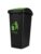 CELLO Plastic Swing-Lid Garbage Dustbin (48 Ltr, Green/Black)