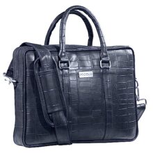Probus Opulent Vegan Crocodile Leather Bag : Ethical Elegance Redefined For Macbook, Laptop, Notebook Messenger Bag Sleeve Case Cover Organizer Handbag – Blue
