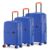 Nasher Miles Polypropylene Spinner Seattle Hard-Sided Luggage Set of 3 | 55cm, 65cm & 75cm | 8 Wheels Small, Medium & Large Trolley Bag for Travel | Suitcase (Dark Blue)