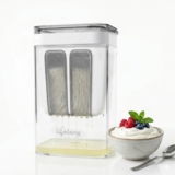 Lifelong 1.1L Stainless Steel Hung Curd Maker with 17.0 cm Length, Food Safe, BPA Free, Reusable Container for Greek Yogurt, Paneer, Cheese, and Sour Cream, White