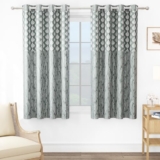 MollisHomes Window Curtains 5 Feet Pack of 1, Damask, Grey & White