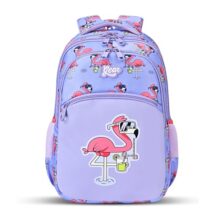Gear Flamingo 17″/27L Large Water Resistant School Bag | Casual Backpack | Daypack | Travel Backpack | Kids Bag For Boys/Girls (Purple – Pink)