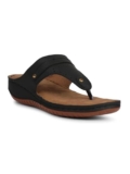 Liberty Senorita S624-09 Casual Slippers for Women with PVC Sole | PU Outsole – Comfortable & Cushioned Footbed | Durable & Lightweight | Latest & Trendy Design | Stylish Footwear (Black-36 EU)