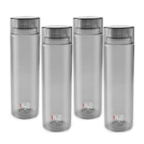 Cello Plastic H2O Unbreakable Premium Edition Bottle, 1 L, Grey – Set of 4