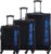 Stony Brook By Nasher Miles Classic Soft-Sided Polyester Luggage Set Of 3 Black Trolley Bags (55, 65 &75Cm) Cabin & Check-In Set 4 Wheels – 28 Inch