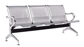 Da URBAN® Airport 3 Seater Three Seater Waiting Area Reception Chair (Silver)