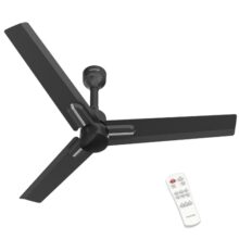 Polycab Wizzy Neo 1200mm 5-Star BLDC, Remote Ceiling fan for home | 100% Copper, High Air Delivery, 7 Speed Setting, Sleep Mode, Reverse Rotation, Free Installation | 3+1 Years Warranty【Black Silver】