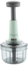 Floraware Round Food Chopper Steel Large Manual Hand-Press Vegetable Chopper Mixer Cutter to Cut Onion, Salad, Tomato, Potato (Pista, 600ML)