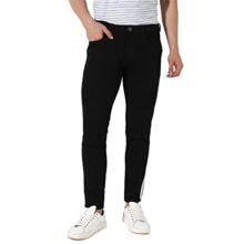Campus Sutra Men’s Regular Fit Denim Jeans (SCSS23JN_DNCUFZP_M_PLN_BL_Black_30)