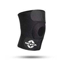 Nivia Basic Patella Knee Support with Adjustable Velcro Strap for Men & Women, Compression Knee Band, Provides Compression & Stability, Ideal for Running, Gym, Sports, Black (Single Piece)