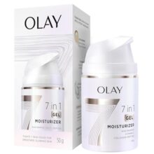 Olay 7in1 Ultralight Gel Face Moisturizer for Women, Normal-Oily Skin, 50 g | Fights 7 Signs of Aging for Smooth & Glowing Skin, with Niacinamide, Vitamin C & Collagen Peptides, Non-Comedogenic