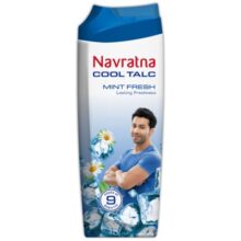 Navratna Cool Mint Fresh Talc | Instant Sweat Absorption and Cooling Effect |Body Odour Protection | Long Lasting Freshness and Fragrance, 400gm