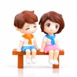 Cortina Cute Cartoon Car Dashboard Interior Decoration Accessories Decoration Ornaments Plastic Crafts Girl and Boy Couple Ornaments