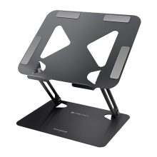 Zebronics Ns3000 Portable Laptop & Tablet Stand Supports Upto 17” With Max. 5Kg Support, Anti-Slip Silicone Pads, Foldable Design, Multi Angle Adjustment, Carbon Steel Body