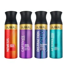 Ajmal Nemesis, Captivate Advanced, Distraction, And Afterglow Advanced Deodorant Perfume 200Ml Each – Unisex Pack Of 4