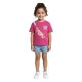 Nautinati Girls’ 100% Cotton Sequinned Tropical Print Oversized Crew Neck T-Shirt(NNNGTW00290-2-3Y_2-3Y_Maroon)