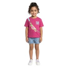 Nautinati Girls’ 100% Cotton Sequinned Tropical Print Oversized Crew Neck T-Shirt(NNNGTW00290-2-3Y_2-3Y_Maroon)