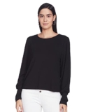 Harpa Basics Women’s Solid Regular Blouse (GR6159_Black Extra-Large)