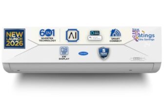 Carrier 1.5 Ton 3 Star Wi-Fi Smart Flexicool Inverter Split AC (Copper, Convertible 6-in-1 with Wi-Fi with Geo-Fencing, Smart Energy Display, New BEE rated, CAI18CE3R36W0/CAI18CE3R36W1, White)