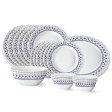 Larah by Borosil Ocean Fluted Series Opalware Dinner Set | 21 Pieces for Family of 6 | Microwave & Dishwasher Safe | Bone-Ash Free | Crockery Set for Dining & Gifting | Plates & Bowls | White