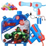GRAPHENE Dual Gun Electric Holi Pichkari with Backpack Blue 2000ml Tank 1 Extra Battery & High Pressure Water Gun Long Range Automatic Water Blaster Summer Fun Kids Boys Girls 100 Water Balloons