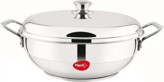 Pigeon Kadhai 28 Cm Diameter With Lid 5 L Capacity(Steel)