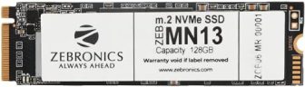 Zebronics Zeb-Mn13 128Gb M.2 Nvme Solid State Drive (Ssd), With 1622Mb/S Read Speed, Pcie Gen 3.0, Next Level Performance, Ultra Low Power Consumption, Thermal Management And Silent Operation.