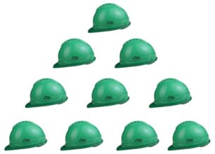 Allen Cooper Industrial Safety Helmet SH-702, Shell With Ventilation, Plastic Cradle with Manually adjustable Headband – GREEN (Pack Of 10)