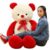 JAI SHREE Red White 5 Feet Soft Plush Teddy Bear for Kids & Girls | Cute Hugable Stuffed Toy with Bow for Birthday, Anniversary & Valentine’s Day (Red White/60 inch)