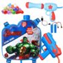 GRAPHENE Dual Gun Electric Holi Pichkari with Backpack Blue 2000ml Tank 1 Extra Battery & High Pressure Water Gun Long Range Automatic Water Blaster Summer Fun Kids Boys Girls 100 Water Balloons