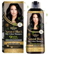 Kokila No Ppd Shampoo Hair Colour – Black 400Ml For Women And Men | Natural Extracts | Colours Hair In 10 Minutes | Ammonia Free, Paraben Free – 10 Pair Free Gloves