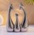 Amazon Basics Home Decor Happy Silver Deer Statue Family Piano Finish Ceramic Figures (Set of 3, Silver)