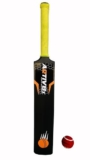 AQTIV8x Plastic Cricket Set with Golden Plastic Bat Size 6 & 1 Piece Red Tennis Cricket Ball