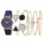 Daniel Klein Stainless Steel Blue Dial Analog Gift Set Watch with Bracelet for Women (Pack of 6) – DKG002-1