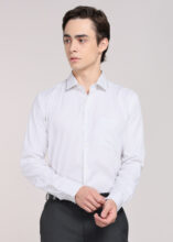 PARK AVENUE Men Checkered Formal White Shirt