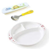 GLUN® Premium Kids’ Mealtime Set, 3 Compartment Feeding Plate with Durable Stainless Steel Spoon, Soft-Grip with Travel Case, Ergonomic Handle & Portable