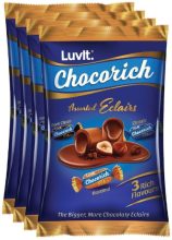 Luvit Chocorich Assorted Eclairs Hazelnut, Dark Choco & Classic Flavours Toffee Bars(4 X 480 G)