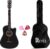 REVEL RVL-38C-LGP-BK Acoustic Guitar Linden Wood Ebony Right Hand Orientation(Black)