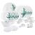 Cello Aqua Leaves Dazzle Series Opalware Dinner Set, 37 Pieces, Service For 6, White, Extra Large (Model: Clo_Oplwr_Dzzl_Aqlvs_Ds_37Pcs)